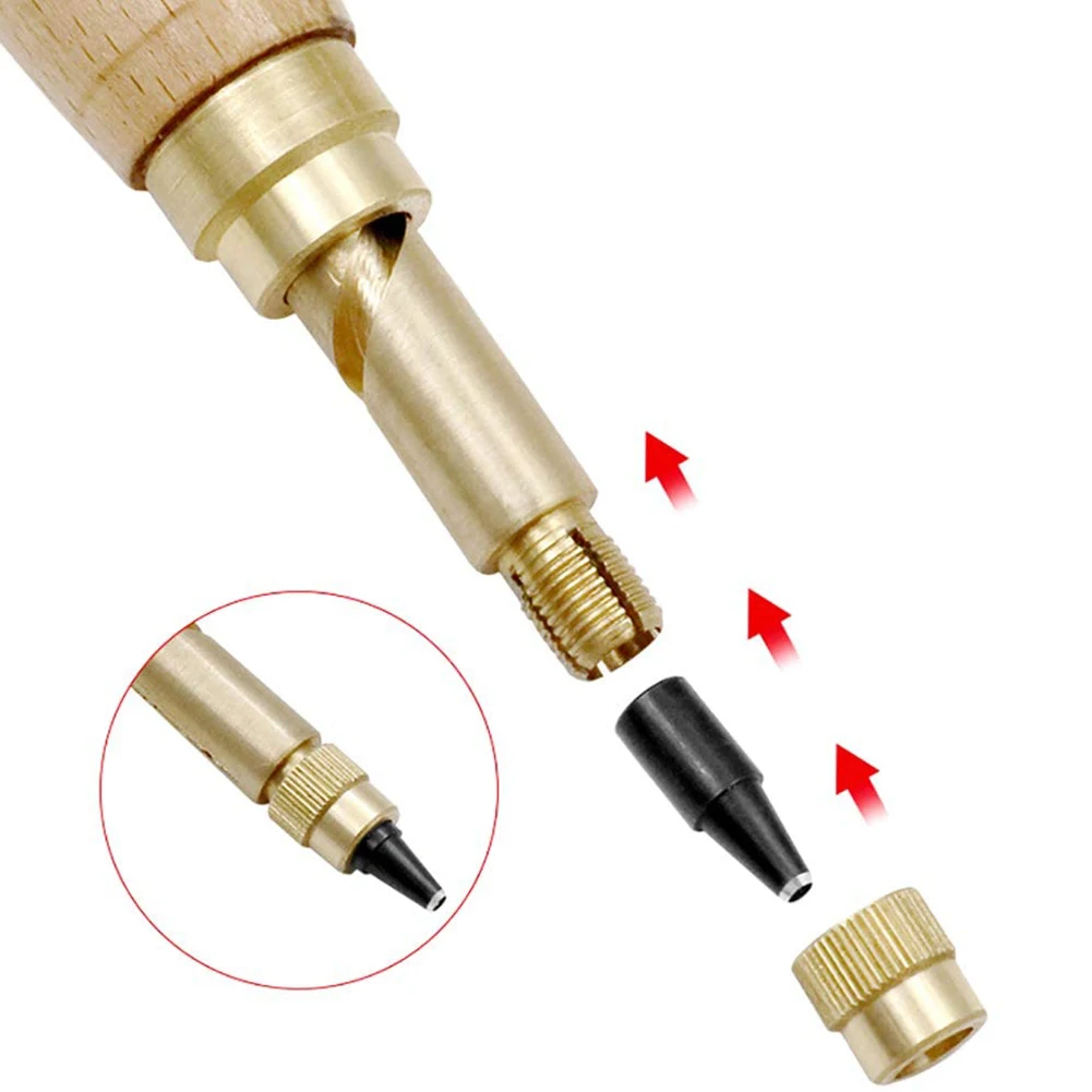 1PCS Screw Hole Belts Punch Leather Automatic Punchers Drill Replaceable Mute Rotary Craft Tool For Watch Tip Die | Дом и сад