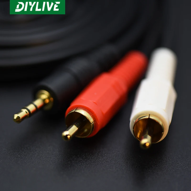 Полностью стереофоническая линия DIYLIVE 3 головки 5 оборотов RCA двойная лотоса 1 м