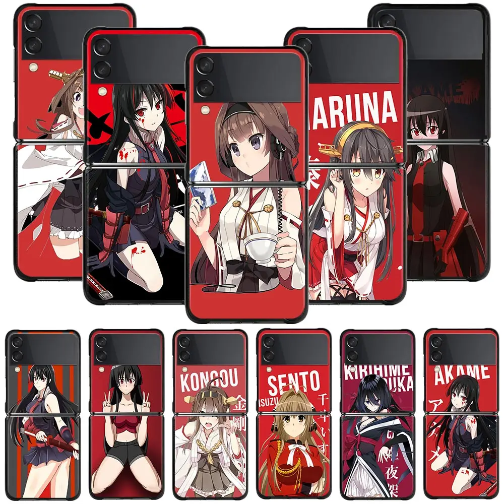 

Phone Case For Samsung Galaxy Z Flip3 5G Hard PC Fundas For Samsung Z Flip 3 5G z flip Coque Amine Girl Akame Ga Kill Kongou