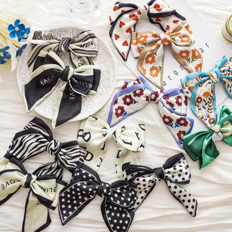 

Fashion Bow Print Hairpins For Women Girl Ribbon Korean Hair Clips Sweet Hairgrip Barrettes Headband Headwear Hair Accessories