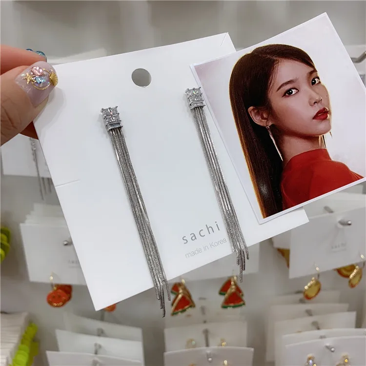 Pendientes mujer moda 2019 DEL LUNA IU корейские серьги для женщин Эффектные капельки модные