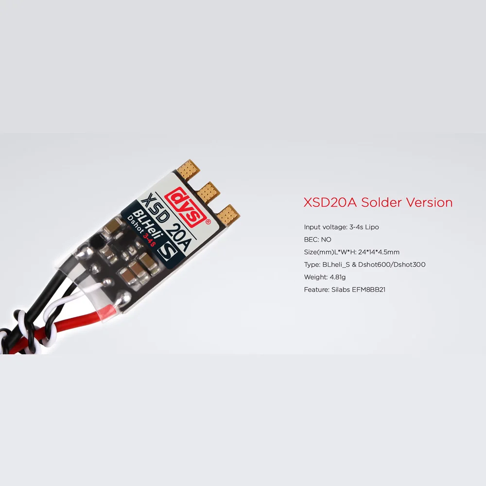 DYS XSD 20A XSD20A ESC 3 4S BLheli_S бесщеточный поддержка Dshot600 Dshot300 для FPV гоночного