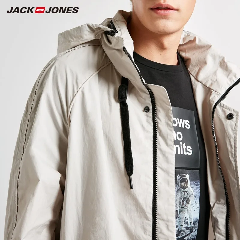 JackJones Осенняя мужская легкая Повседневная куртка с капюшоном уличная одежда
