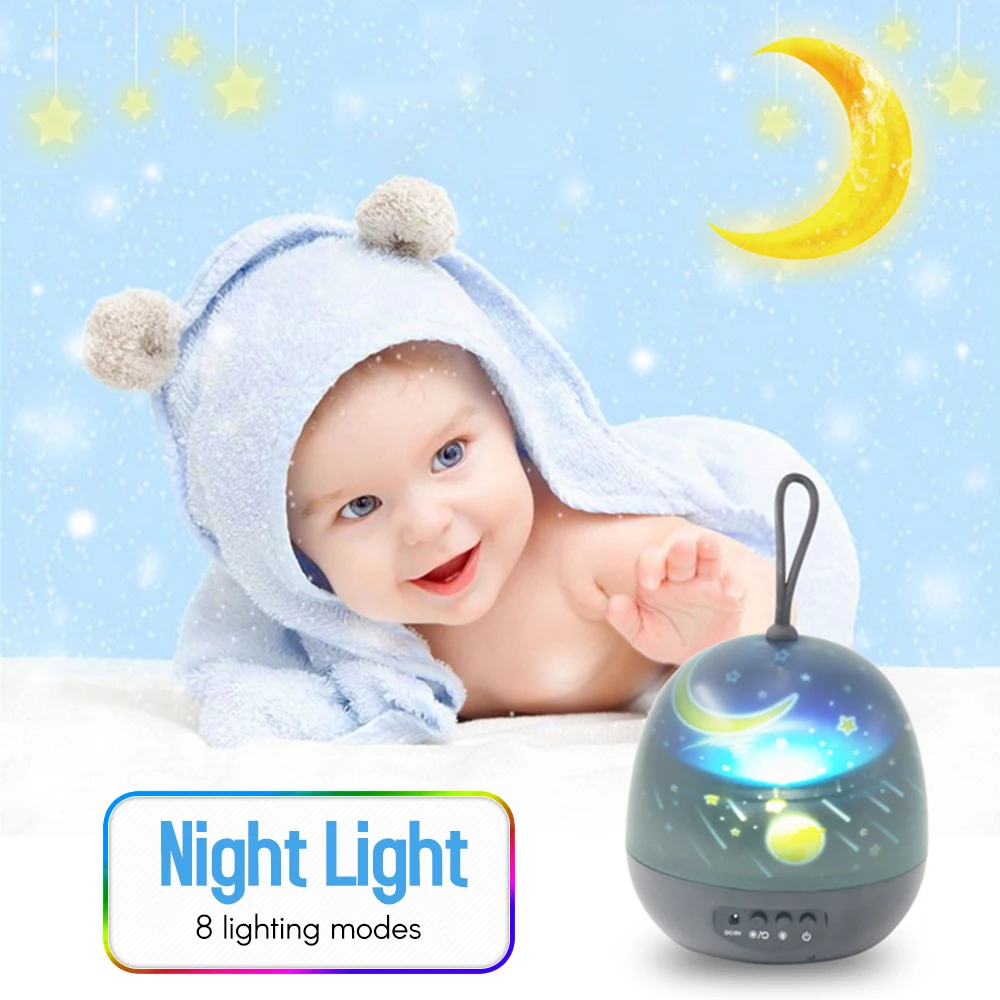 Звездное небо Светодиодный Ночник проектор луна лампа батарея USB Детская Спальня