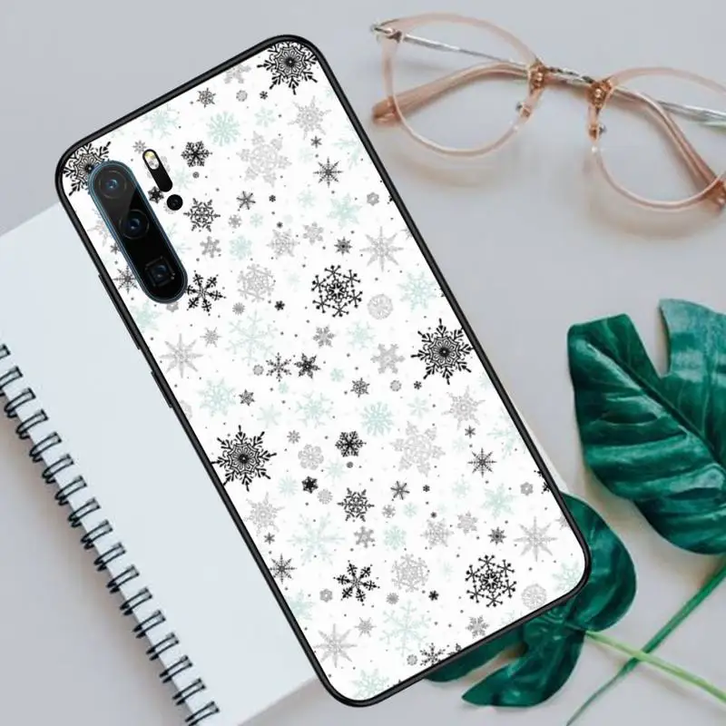 

Merry Christmas snowflake Phone Case For Huawei honor Mate P 9 10 20 30 40 Pro 10i 7 8 a x Lite nova 5t