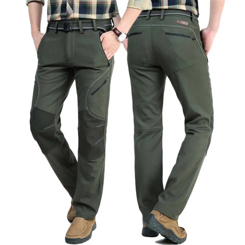 Мужские зимние Походные штаны LoClimb мужские флисовые брюки с мягкой подкладкой - Фото №1