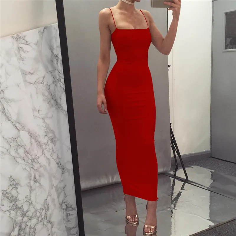 

Sexy Nightclub Strapless Sling Long Skirt Elasticity Tight-fitting Ladies Dress Summer New Milk Shreds Casual Style Solid Color