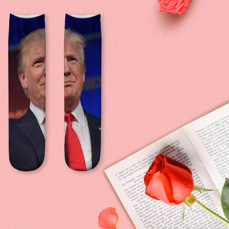 

President Socks Unisex Funny Print Adult Casual Crew Socks 3D Crew Socks Hot Sale Hip Hop Skateboard Sock