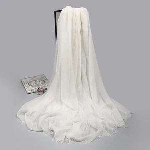 Женские шифоновые шелковые шарфы, модные весенние шарфы из модала, однотонный платок, женские шали и палантины, летний платок, шаль, хиджаб, 2021