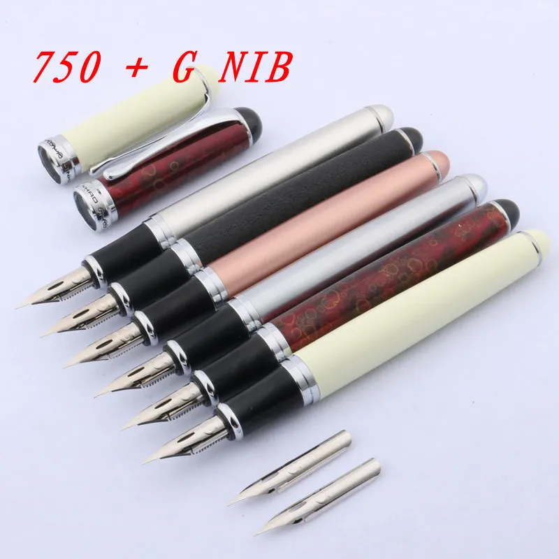 JINHAO розовый золотой подарок каллиграфия практика кончиком круг 750 zb G перьевая