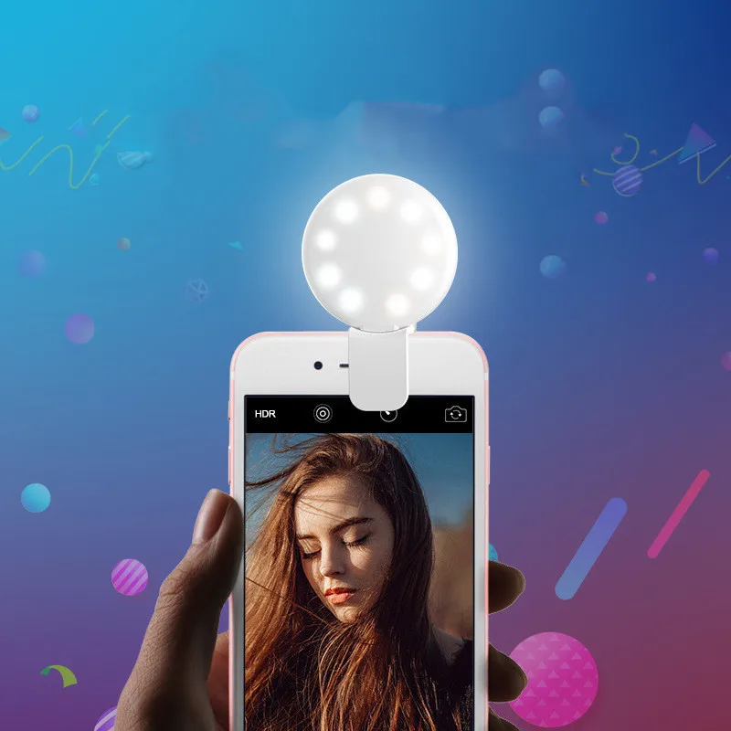 Mini Selfie Ring Light портативная светодиодная вспышка USB Клип Мобильный телефон для