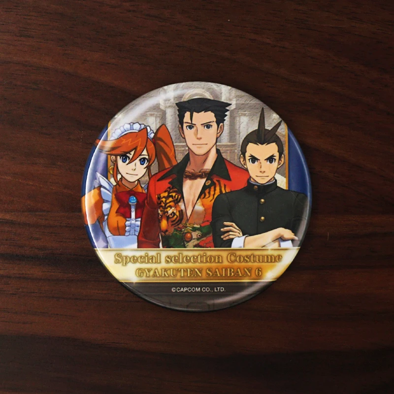 Металлическая брошь Gyakuten Saiban 6 игровой значок, значок «Эйс», юстиция Аполлон, Феникс, Райт, китзуки, кококоне, трусы, майя, фейй (art.: 3a39b142d20) - 3a39b142d20