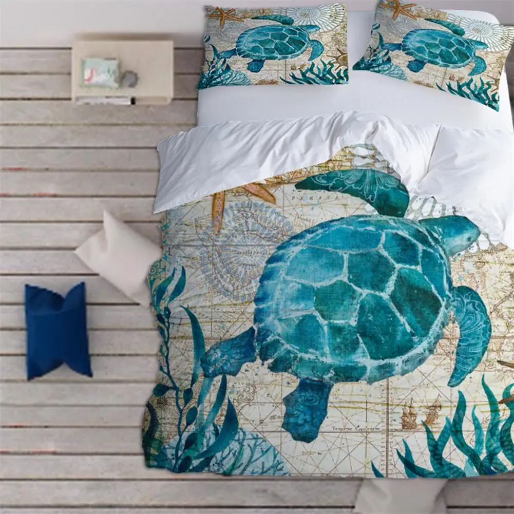 Морской залив черепаха постельные принадлежности пододеяльник морские животные