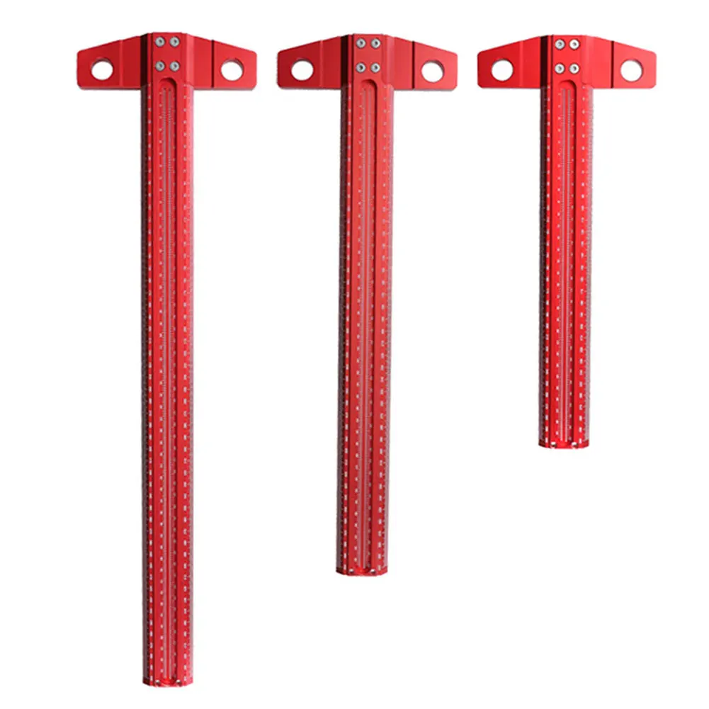 

Carpenter Measuring Tools Woodworking T-type Line Scriber Hole Scale Ruler Aluminum Alloy Marking Gauge Crossed Line Scriber New
