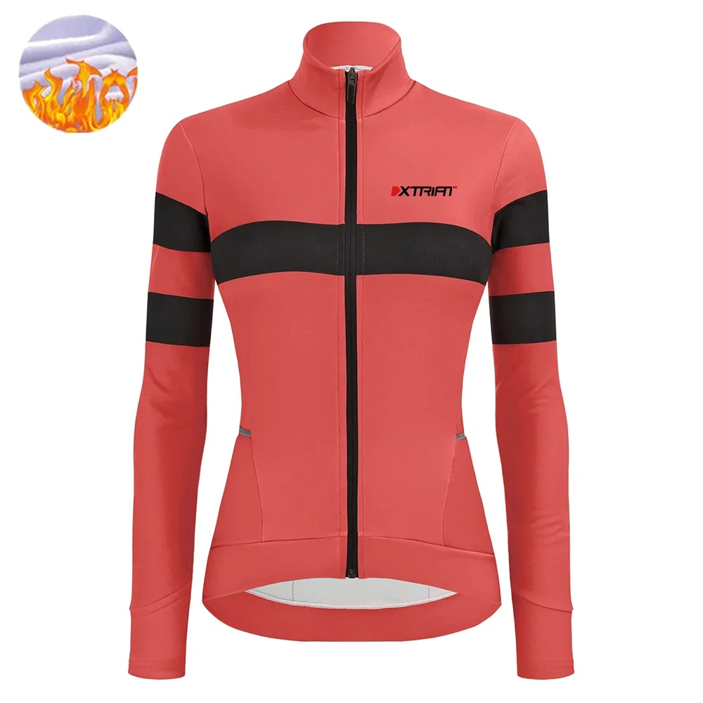 

2021 XTRIAT Winter Cycling Jacket Thermal Fleece Jersey Women MTB Long Sleeve Multifunction Jacket Bike Ropa Ciclismo Coat Top