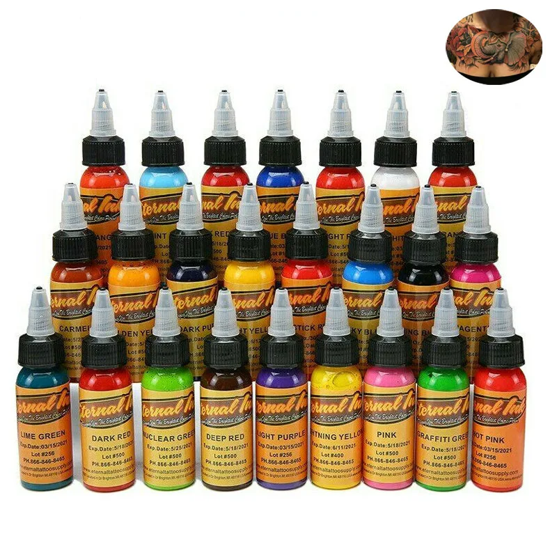

16pcs Colors Eternal Tattoo Ink Set Pigment Bottle Permanent Makeup Art 30ml /bottle for eyebrow eyeliner lip body makeup tool