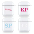 Начального монограмма персонализированное наушники чехол для Apple AirPods 1 2 мягкий прозрачный чехол из материала TPU для Аксессуары для Airpods