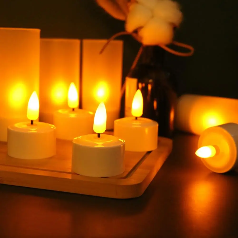 12 шт. новых реалистичных светодиодных свечей из пластика практичная