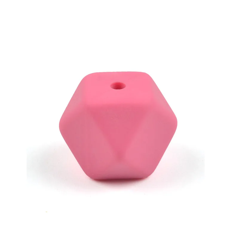 sakura LOFCA 10 шт силиконовые бусины 14 мм шестигранные мини-бусины меньшего размера прорезиненное Силиконовое ожерелье для прорезывания зубов - Цвет: sakura