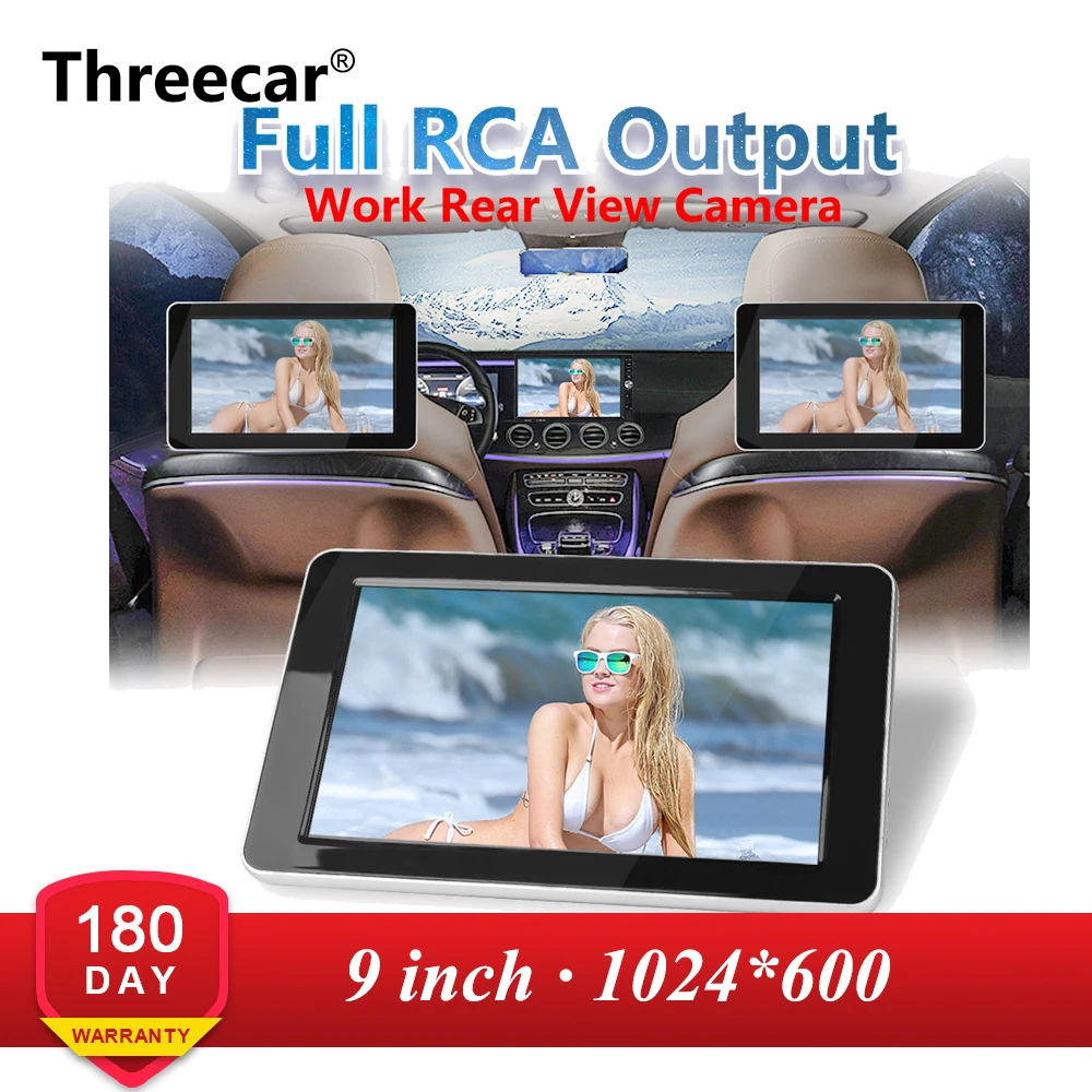 9 дюймов TFT цветной lcd подголовник DVD мониторы 1024x600 HD вход радио AV монитор для камеры заднего вида автомобиля аудио DVD плеер