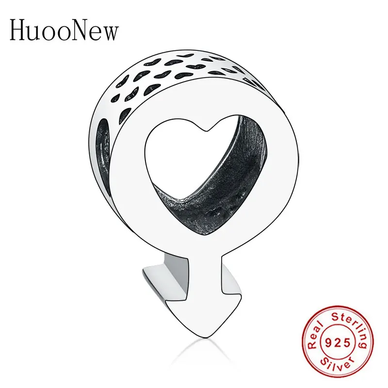 

Бусина-Шарм мужская из серебра 2019 пробы, с подвеской в виде сердца