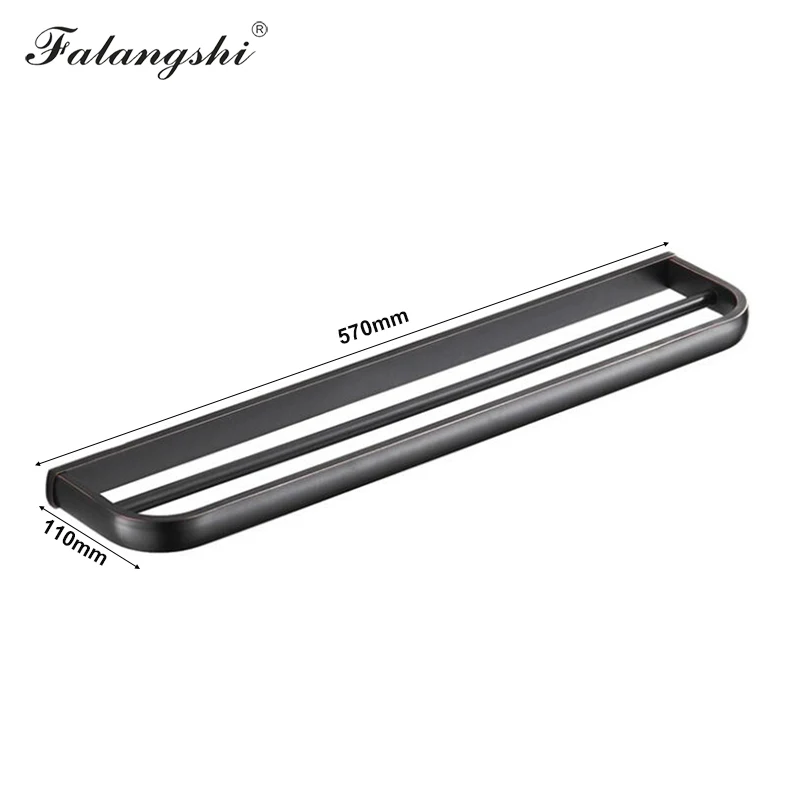 Falangshi высокое качество медь латунь двойная вешалка для полотенец Настенная