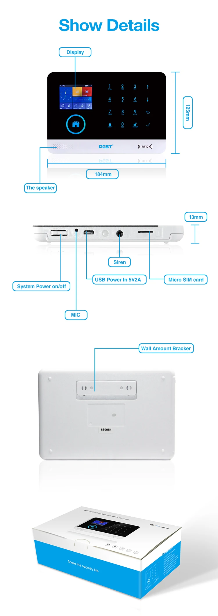 PG-103 4G 3G GSM Wireless Alarm System with IP Camera Tuya SmartLife APP Control for Home Security Alarm PIR Sensor Door Sensor