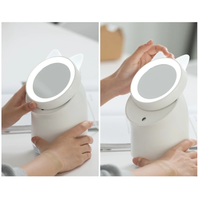 

Facial Steamer Nano Ionic Mini Sprayer Home Desktop Hot Mist Humidifier with LED Lights Makeup Mirror