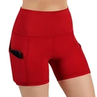 Женские спортивные шорты для йоги с высокой талией и карманами, спортивные шорты для велоспорта, компрессионные шорты для тренировок, фитнеса, тренажерного зала, шорты для бега