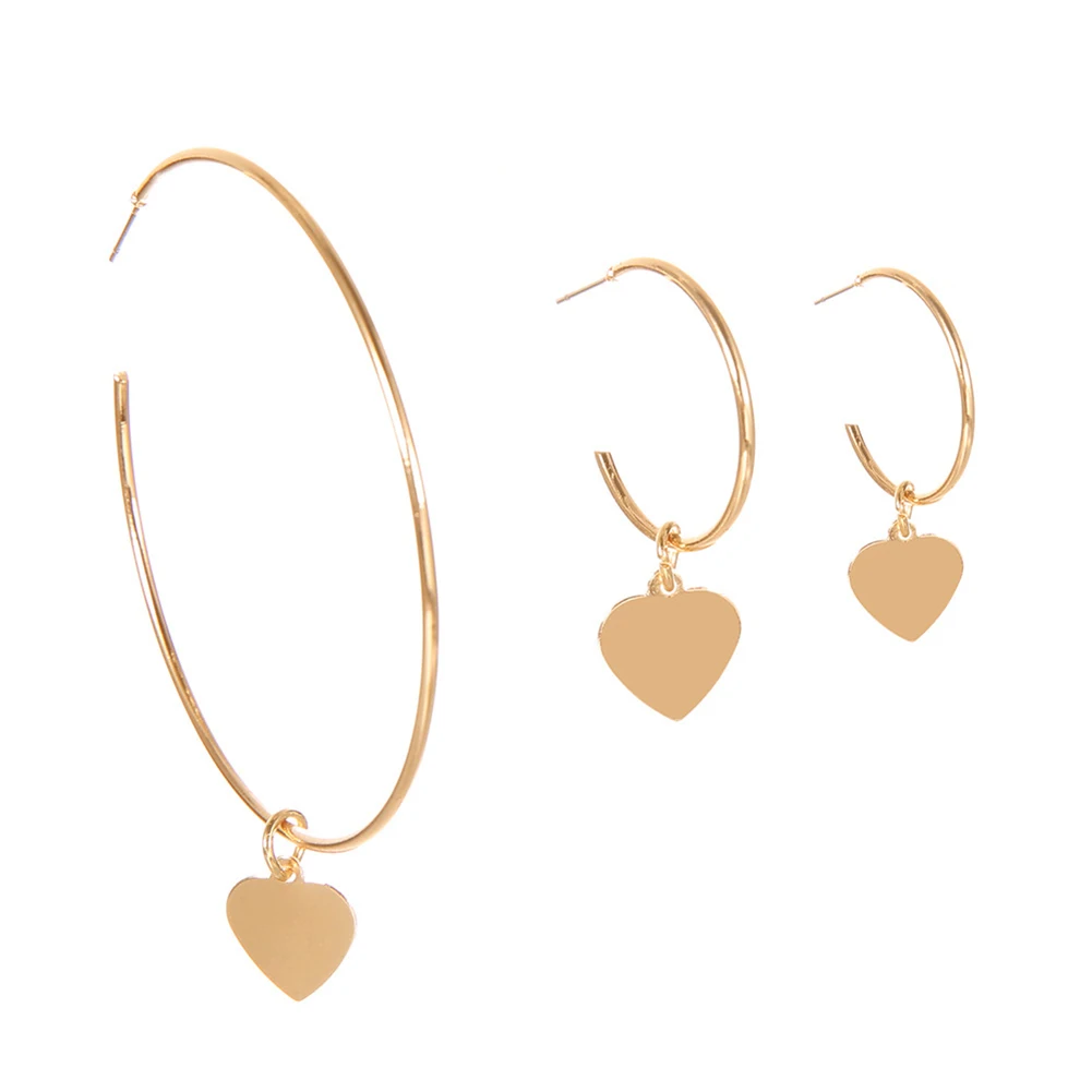 3 шт./компл. модные женские серьги-кольца в форме сердца вечерние ювелирные