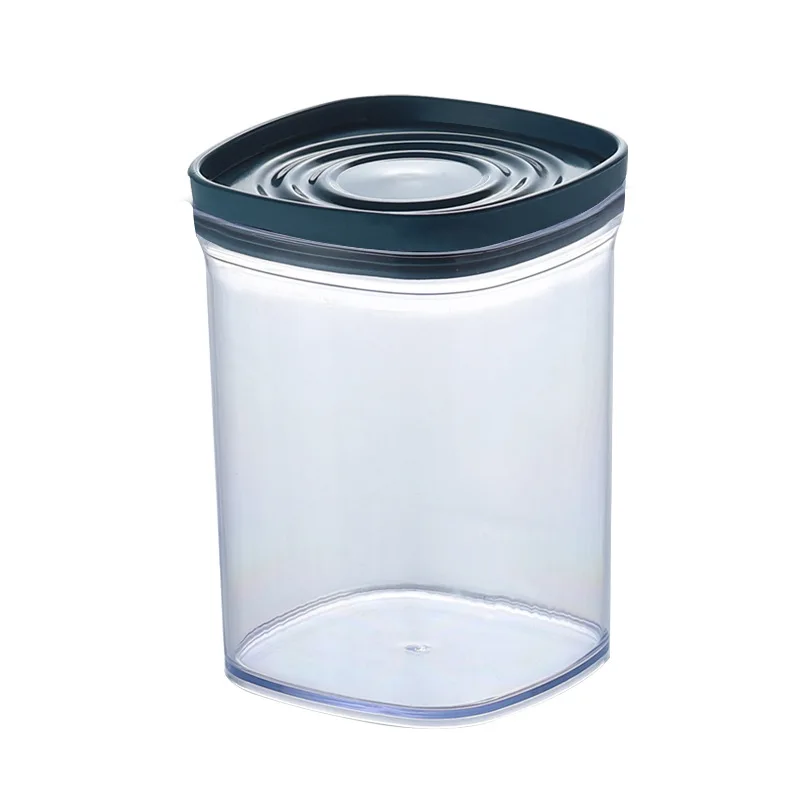 

Kitchen Plastic Storage Tank Transparent Food Preservation Sealed Jar with Lid Cereals Storage Box