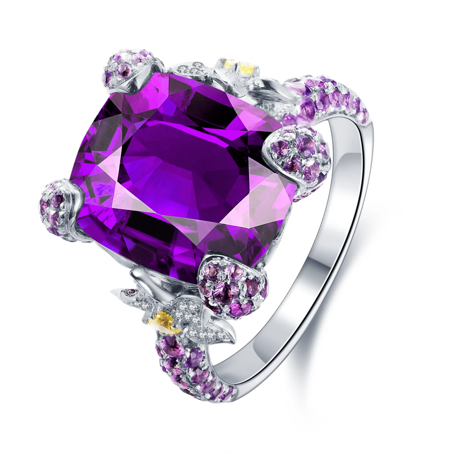 

Latest Design 9K White Gold Jewellery Zhanhao Natural Crystal Ring Jewelry