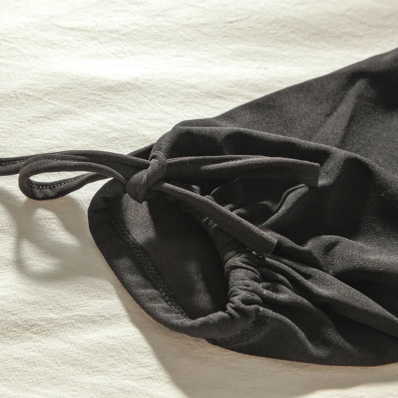 

2020 elastic high waist beam leg pants straight pants female new solid color casual pants were thin feet nine points pants tide