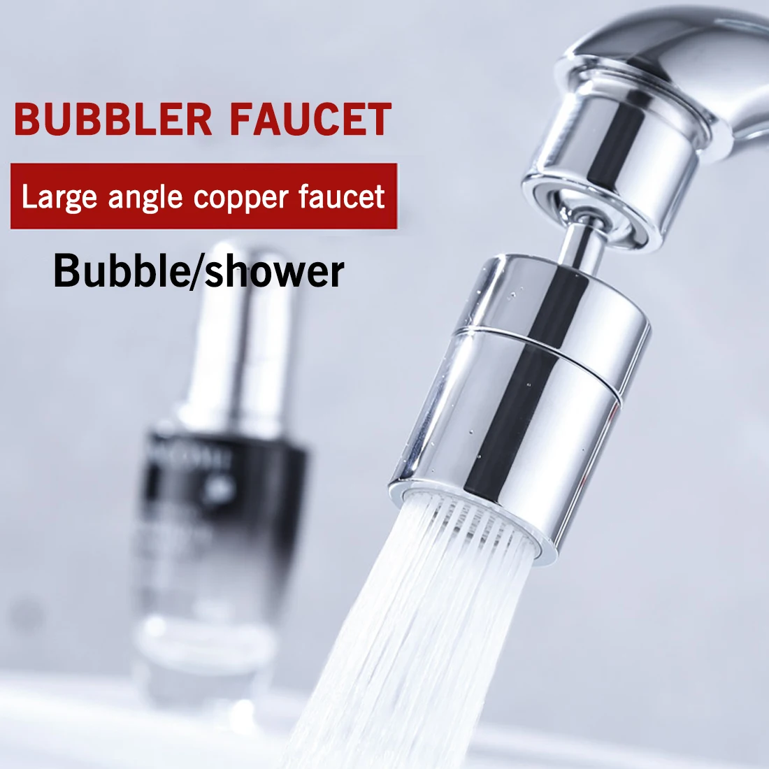 

New Design 360-degree kitchen faucet aerator rotatable water-saving filter, nozzle sprayer sink mixing aerator, shower extender