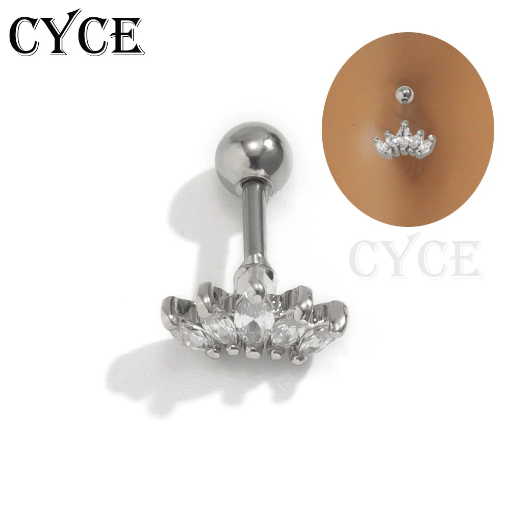 

CYCE 2021 Piercing Body Jewelry Sexy Diamond Petals Stainless Steel Belly Button Nail For Women Navel Rings Piercing Accessories