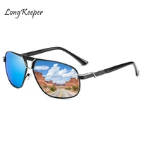 2020 fashion square polarized sunglasses men vintage blue mirror coating male sun glasses stylish black sport shades uv400