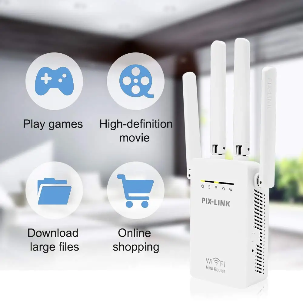 Беспроводной Wifi 300Mpbs простая настройка домашние роутеры с 4 внешними антеннами