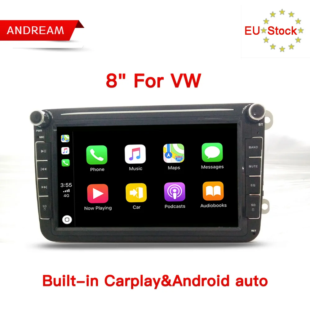 Andream Android авто и Carplay автомобильный мультимедийный плеер радио для Fabia Sharan Multivan Tiguan