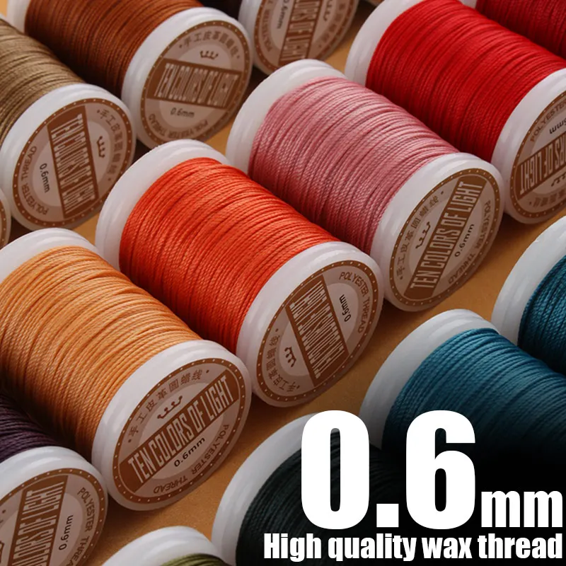 Новая круглая вощеная нить 0 6 мм для кожевенного ремесла шитья шнур из полиэстера