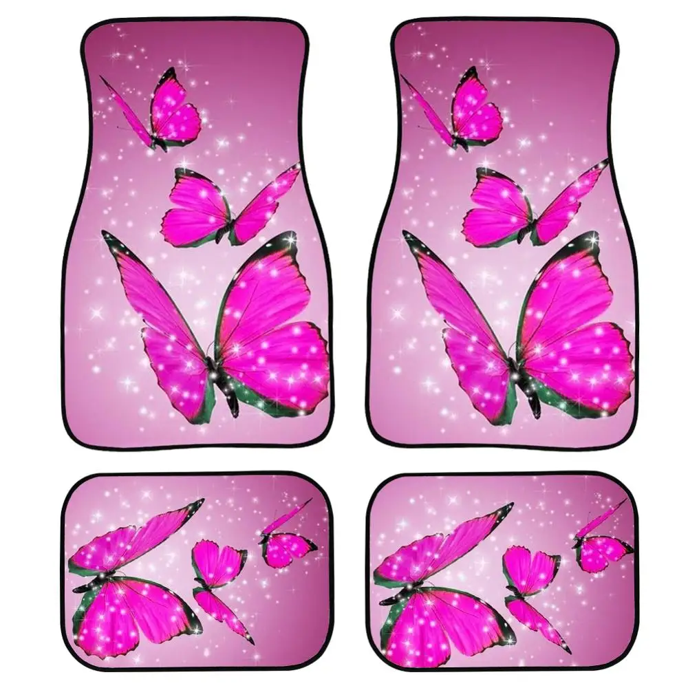 Коврики для автомобиля INSTANTARTS модные Нескользящие пола в виде розовых милых