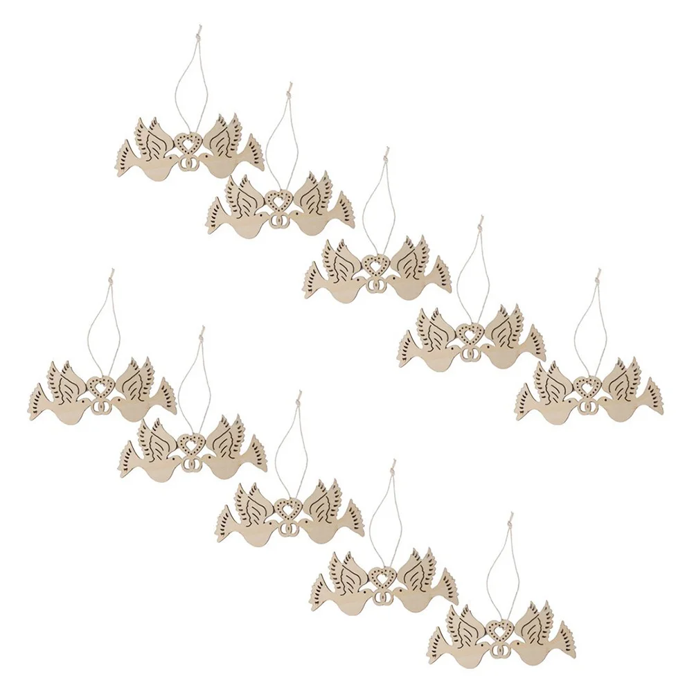 10 шт. деревянная любовь птицы Свадебные сувениры деревянные ремесла подвесная