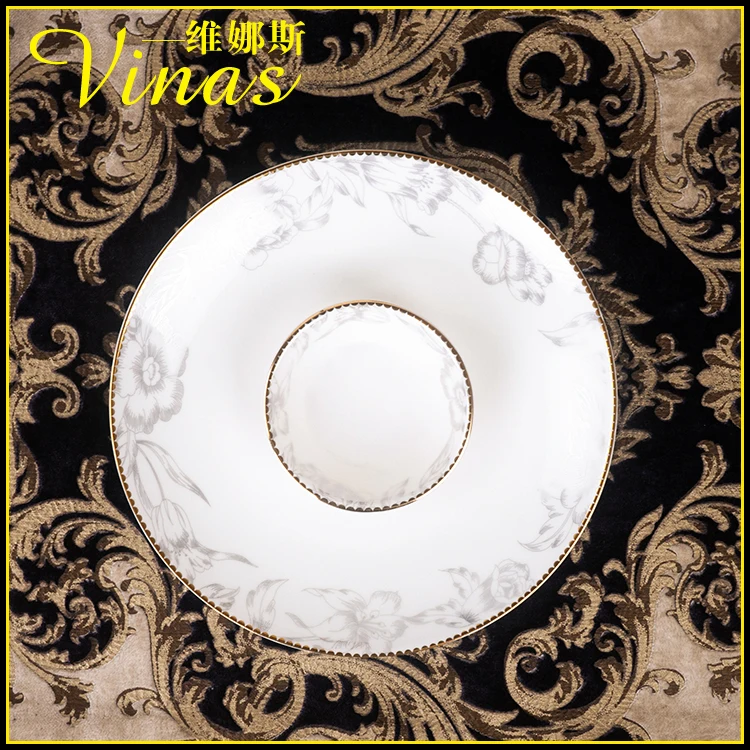 Европейский стиль керамический набор посуды Золотая инкрустация фарфоровая