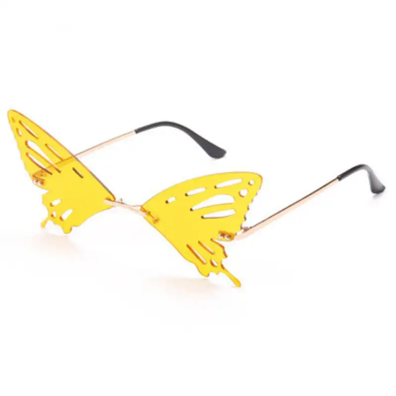 

Trendy Frameless Butterfly Sunglasses Women 2021 Luxury Brand Designer Fashion Ocean Lens Sun Glasses Female Personality Shades