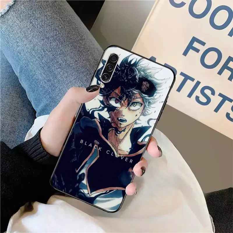 

Dark Black Clover Anime Phone Case For Samsung galaxy S 9 10 20 A 10 21 30 31 40 50 51 71 s note 20 j 4 2018 plus