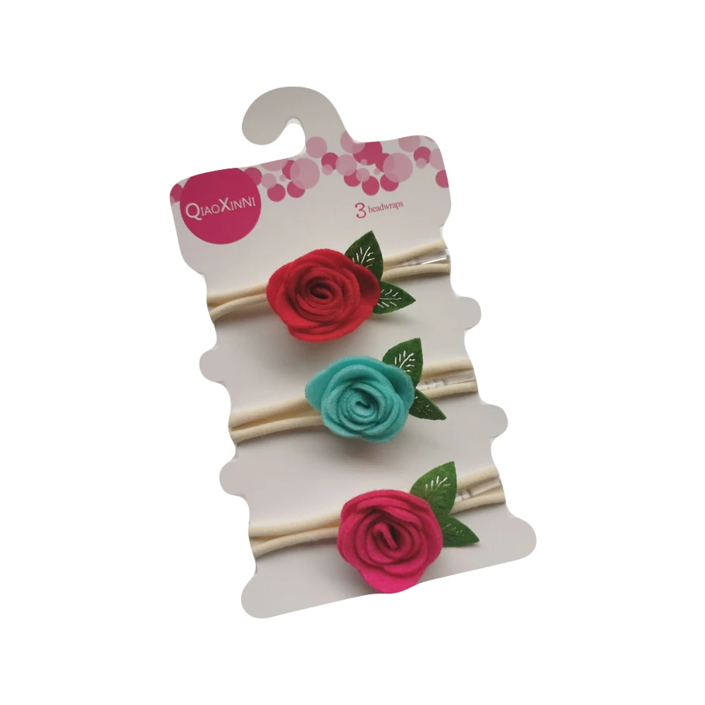 

Состоящие из 3 предметов комплекты модной одежды для девочек для новорожденных, войлок узором из цветов и листьев нейлоновая повязка на голову для маленьких девочек, Цветочная повязка на голову женские аксессуары для волос
