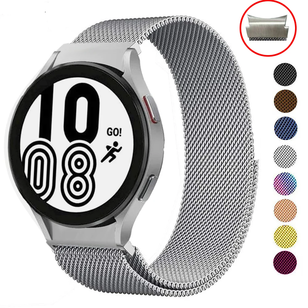 

Magnetic Strap For Samsung Galaxy Watch 4 44mm 40mm No Gaps Curved end Metal belt Bracelet Galaxy Watch4 Classic 46mm 42mm Band