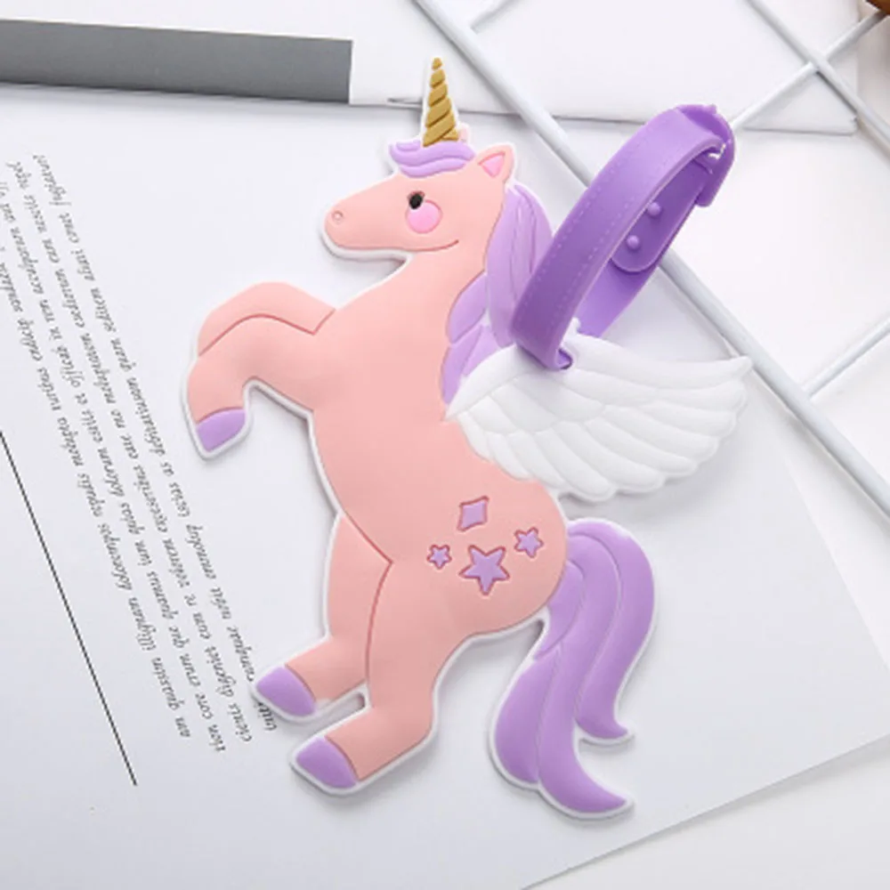 Милый Розовый Единорог бирка для чемодана аксессуары путешествий ID адрес