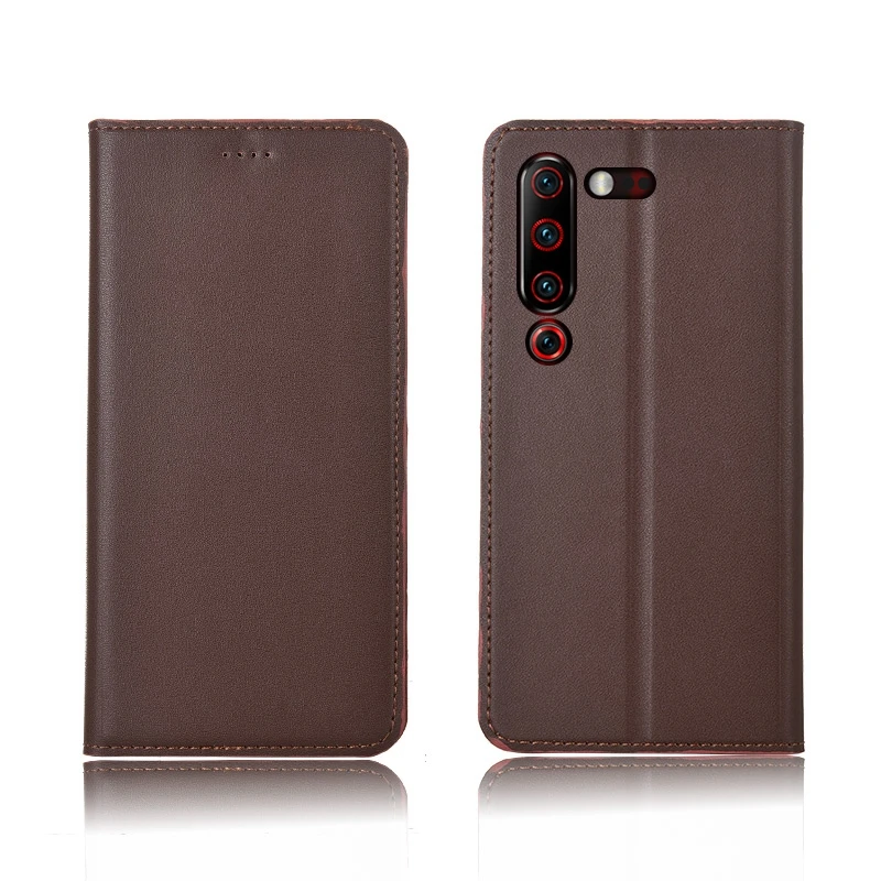 Магнитный флип чехол из натуральной кожи с отделением для кредитных карт Lenovo Z6