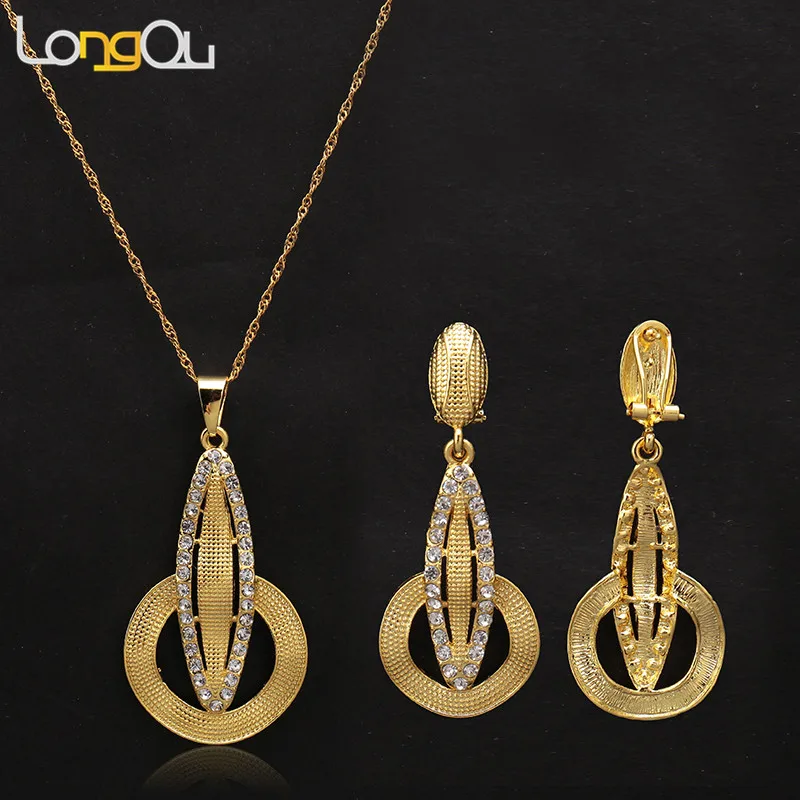 

New Fashion African Beads Jewelry Set Exquisite Carved Dubai gold Jewelry Set Nigerian Wedding Bridal Bijoux