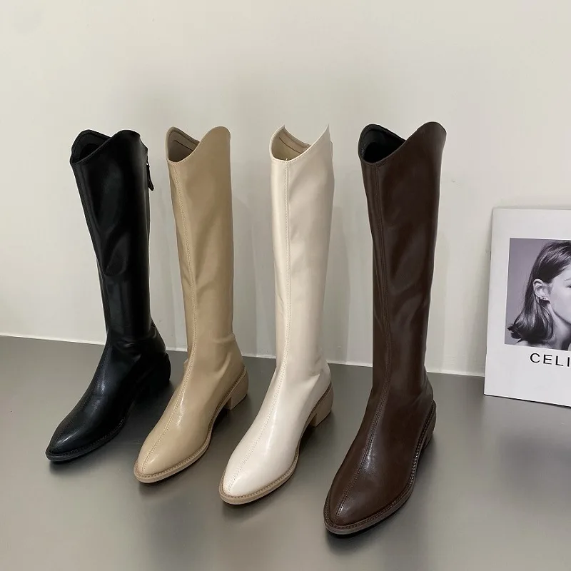 

Women's Boots High Top Chunky Platform Pu Knee High Boots Women Retro Punk Increasing Long Chelsea Boots Woman Botas De Mujer